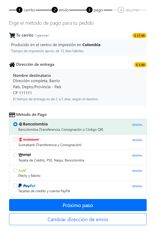 Elige el método de pago más conveniente para ti